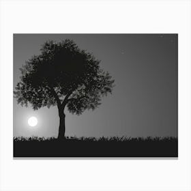 Silhouette Of A Tree Canvas Print