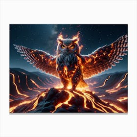 Owlcano Owl-Vulcano Fantasy Canvas Print