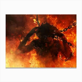 Satan In Chains 1 Canvas Print