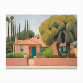 Los Angeles Abstract Mission House Painting Canvas Print