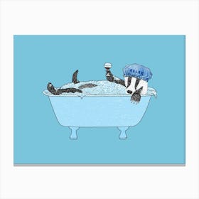 Bubble Bath Badger Canvas Print