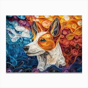 Basenji Paper Quilling Portrait Canvas Print