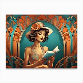 Deco Woman in a Hat Canvas Print