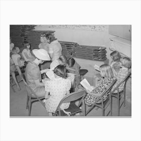 Sunday School At The Community House Of The Casa Grande Valley Farms, Pinal County, Arizona By Russell Lee Canvas Print