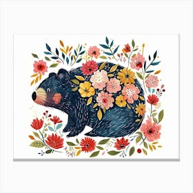 Little Floral Anteater Canvas Print