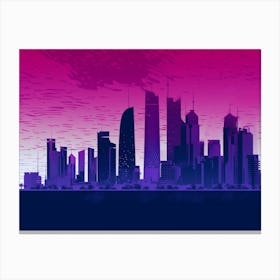 Doha Skyline Skyline  Canvas Print