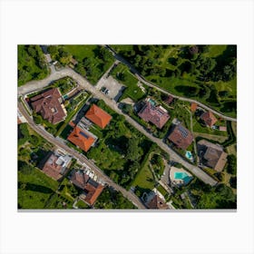 Aerial View Of A Residential Area Canvas Print