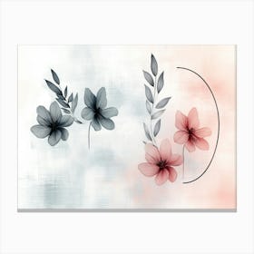 Flowers In a Watercolor Style 1 Canvas Print