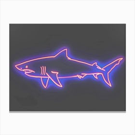 Pink Tiger Neon Shark 5 Canvas Print