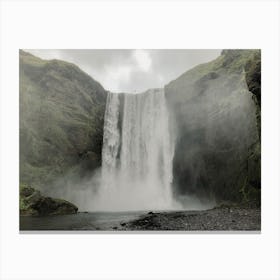 Skogafoss in The Rain Iceland Canvas Print