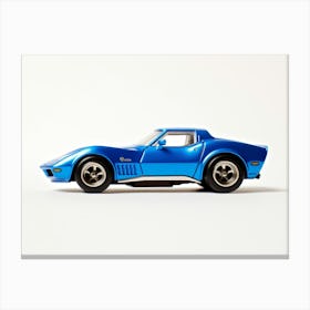 Toy Car 69 Corvette Racer Blue Canvas Print