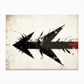 Arrow Icon Embodying Progress And Time Incorporates A Grunge Aesthetic With Splattered Paint On A V (7) Canvas Print