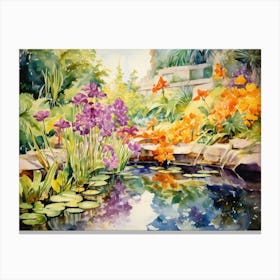 Irises In The Pond Canvas Print
