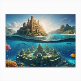Underwater Lost City Canvas Print