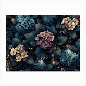 Purple Hydrangeas Canvas Print