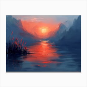 Sunset By The Lake 4 Canvas Print