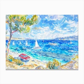 Watercolor Of A Beach Scene 1 Canvas Print