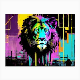 Lion In The City 10 Canvas Print