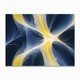 Abstract Image Of Swirling, Golden And Blue Lines Creating A Vibrant And Complex Pattern Canvas Print