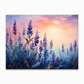 Sunset With Lavender Canvas Print