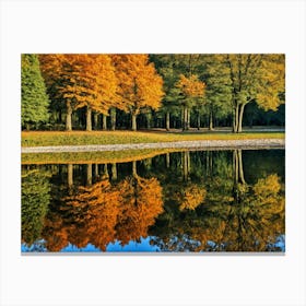 Serene Autumn Reflections 35 Canvas Print