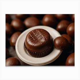 Chocolates On A Plate 2 Canvas Print