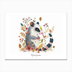 Little Floral Opossum 3 Poster Canvas Print