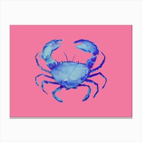 Blue Cute Crab Canvas Print