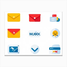 Business Communication Icons Flat Design Minimalistic For Web And Applications Include Envelope (3) Canvas Print