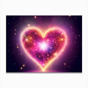 A Colorful Glowing Heart On A Dark Background Horizontal Composition 86 Canvas Print