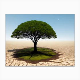 Tree In The Desert Canvas Print