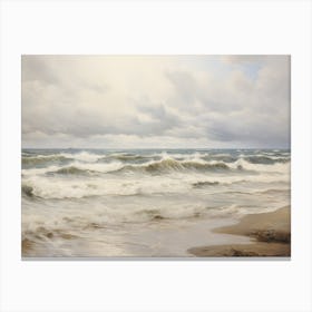 Vintage Ocean Seascape Painting Canvas Print