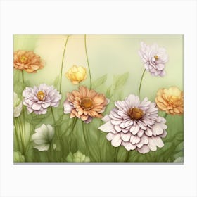 Flowers In A Field Canvas Print