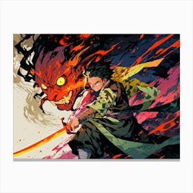 Samurai Demon Slayer Canvas Print