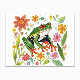 Little Floral Red Eyed Tree Frog 1 Canvas Print