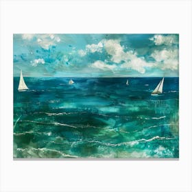 Sailboats In The Sea 14 Canvas Print