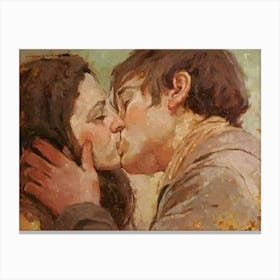 Kissing Canvas Print