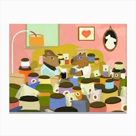 Capybara Coffee Thieves Canvas Print