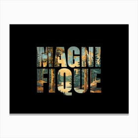 Magnifique Poster Retro Mountains Illustration 4 Canvas Print