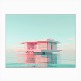A House Floating On The Water Canvas Print