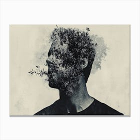 Man With Leaves On His Head Canvas Print