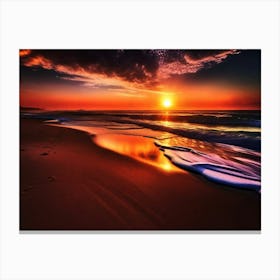 Sunset On The Beach 963 Canvas Print