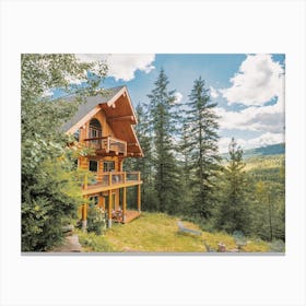 Alaska Summer Cabin Canvas Print