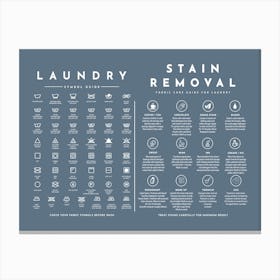 Laundry Guide With Stain Removal Grey Sky Canvas Print
