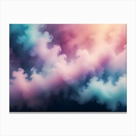 White Smoke On Black Background Canvas Print