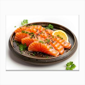 Salmon On A Plate 13 Canvas Print