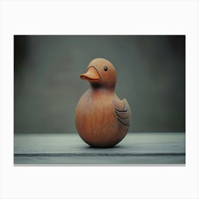 Duck On A Table Canvas Print