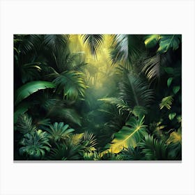 3d Jungle Wallpaper 2 Canvas Print