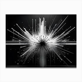 Explosive Artistic Creation In Black And White Grotesque Strokes Forming An Intricate Figure Graphi (2) Canvas Print