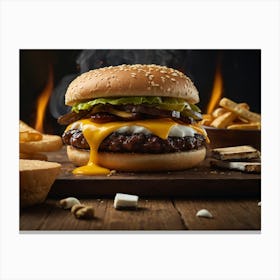 Default Juicy Cheesburger Display Smores Trending On Artstatio 1 Canvas Print